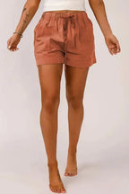 Floral Elastic Waist Casual Shorts - Fashionfitz