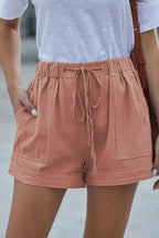 Floral Elastic Waist Casual Shorts - Fashionfitz