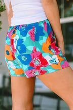 Floral Elastic Waist Casual Shorts - Fashionfitz