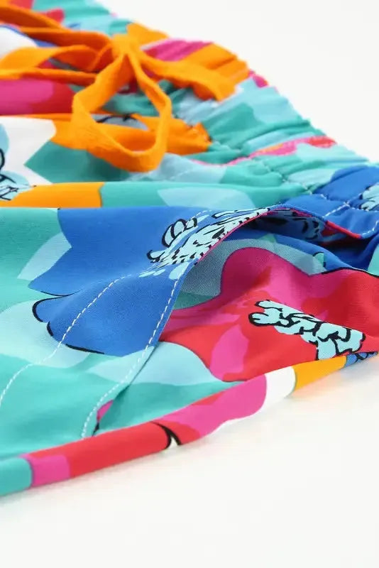 Floral Elastic Waist Casual Shorts - Fashionfitz