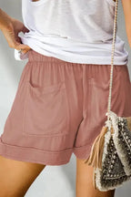 Floral Elastic Waist Casual Shorts - Fashionfitz