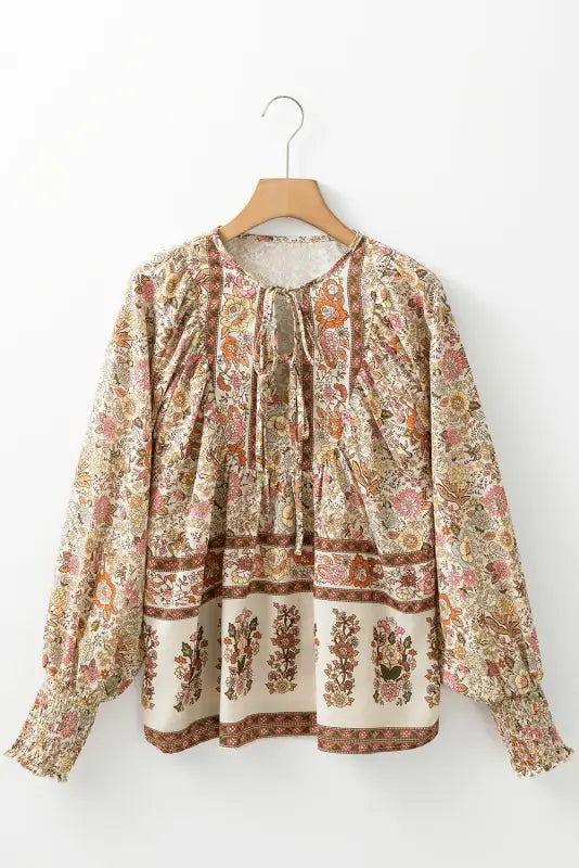 Floral elegance tie blouse - feminine & charming