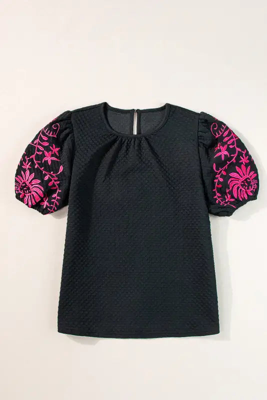 Floral embroidered t shirt - tops/tops & tees