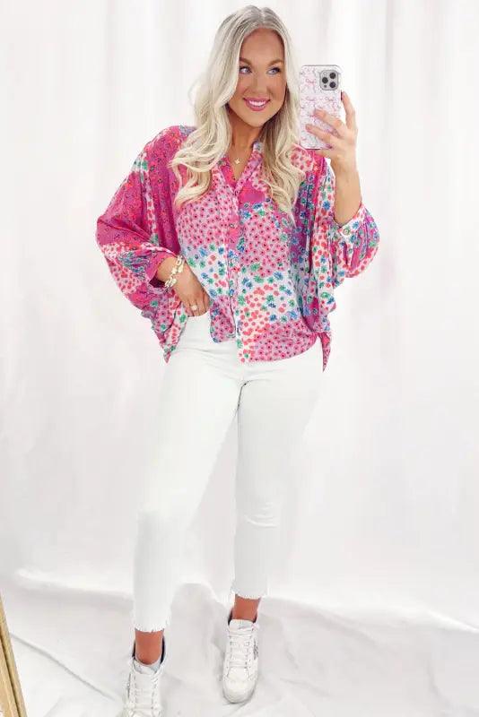 Floral fantasy oversized shirt