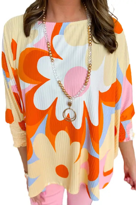 Floral hug ribbed tunic | women’s tops | fashionfitz