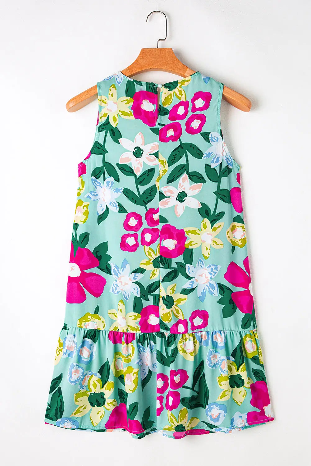Floral loose fit sleeveless mini dress - dresses/mini dresses