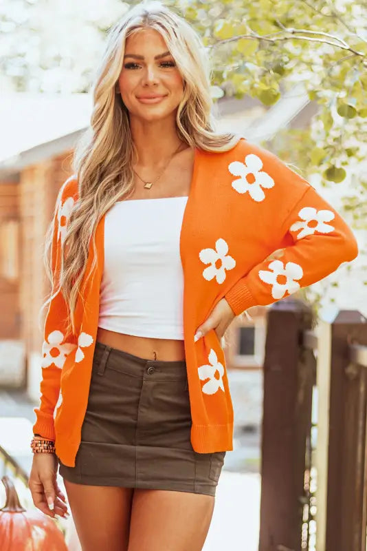 Floral loose open cardigan | fashionfitz