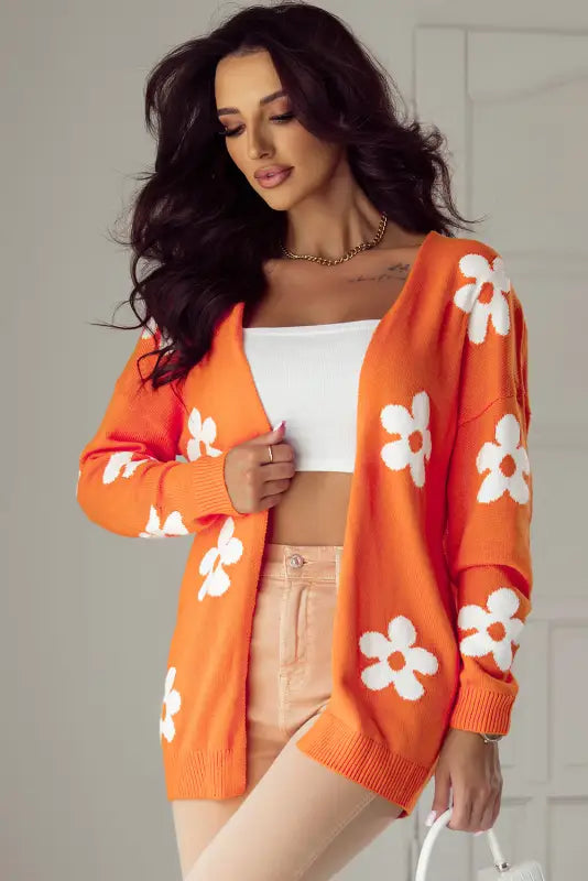 Floral loose open cardigan | fashionfitz