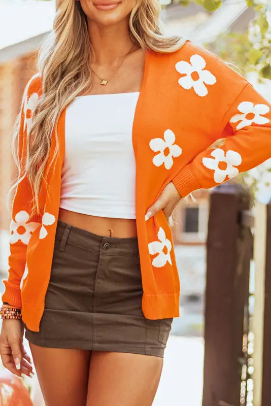 Floral loose open cardigan | fashionfitz