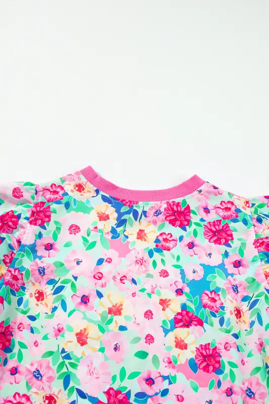 Floral mini dress - flutter sleeve - dresses