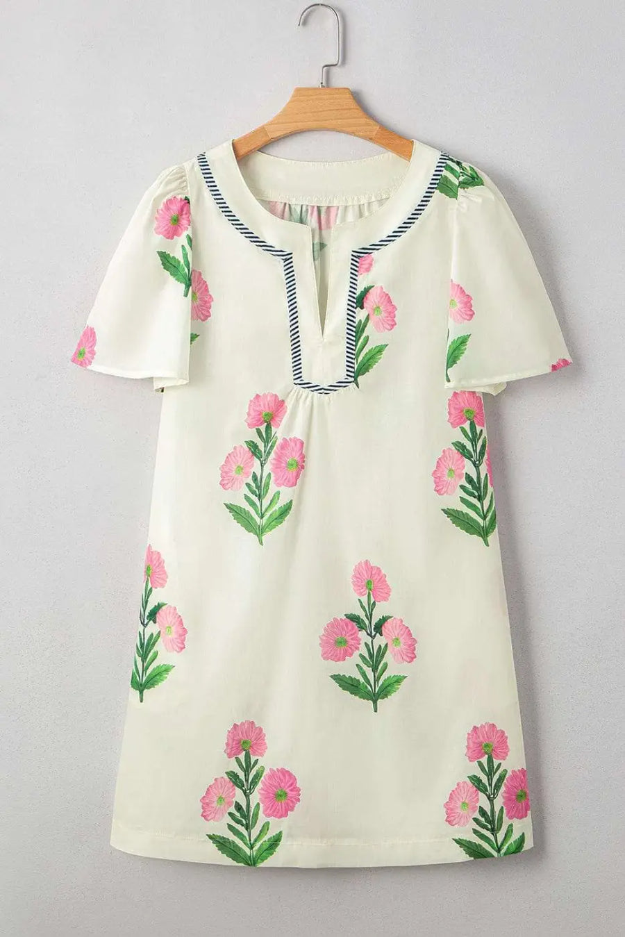 Floral Dresses Apricot Floral Summer Mini Dress