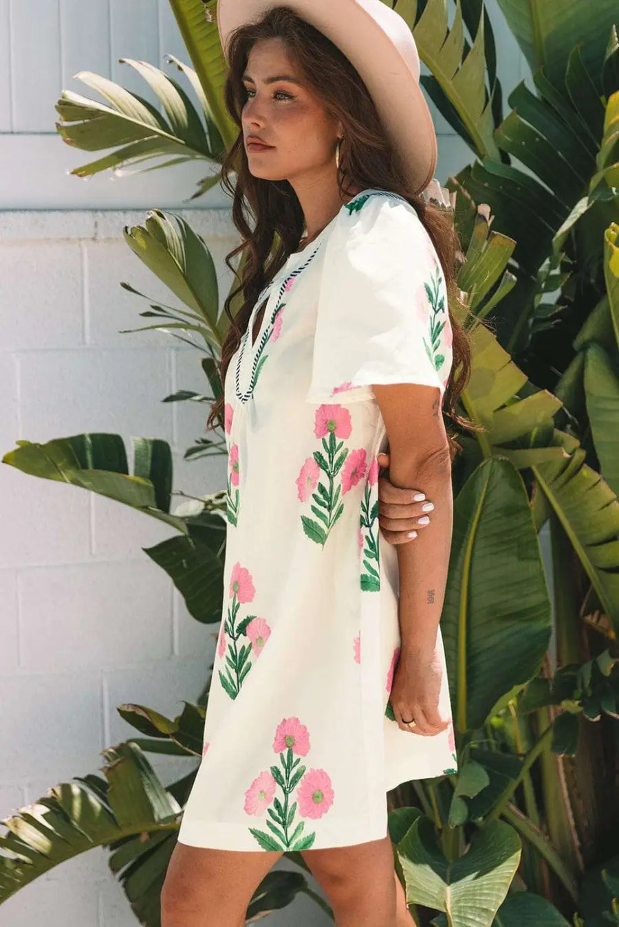 Floral Dresses Apricot Floral Summer Mini Dress