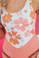 Floral one piece swimsuit - orange backless