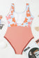 Floral one piece swimsuit - orange backless