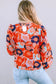 Ginger floral print ruffle puff sleeve blouse - blouses & shirts