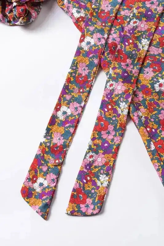 Floral Puff Sleeve Blouse - Fashionfitz