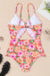 Floral ruffle one-piece swimsuit for relaxed fit