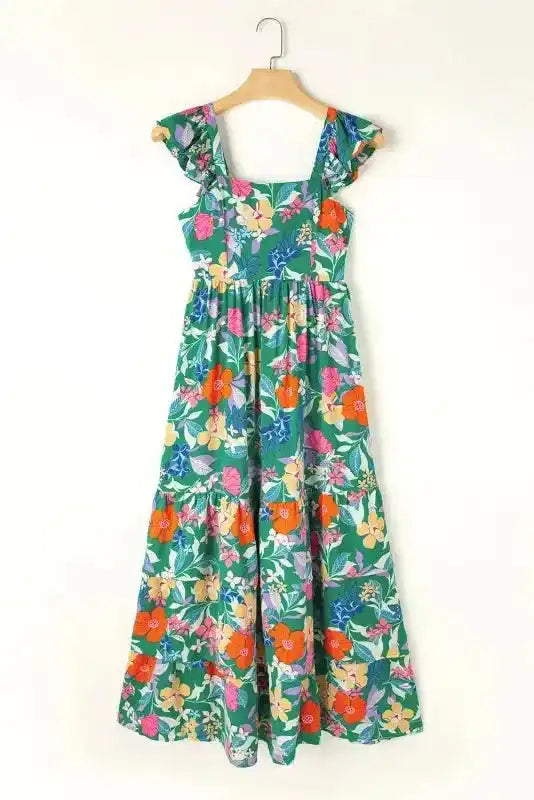 Floral Ruffle Tiered Maxi Dress - Fashionfitz