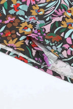 Floral Ruffled Sleeve V-Neck Blouse - Fashionfitz