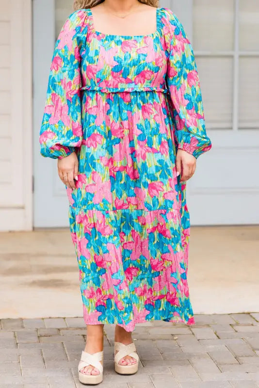 Floral serenity plus maxi dress