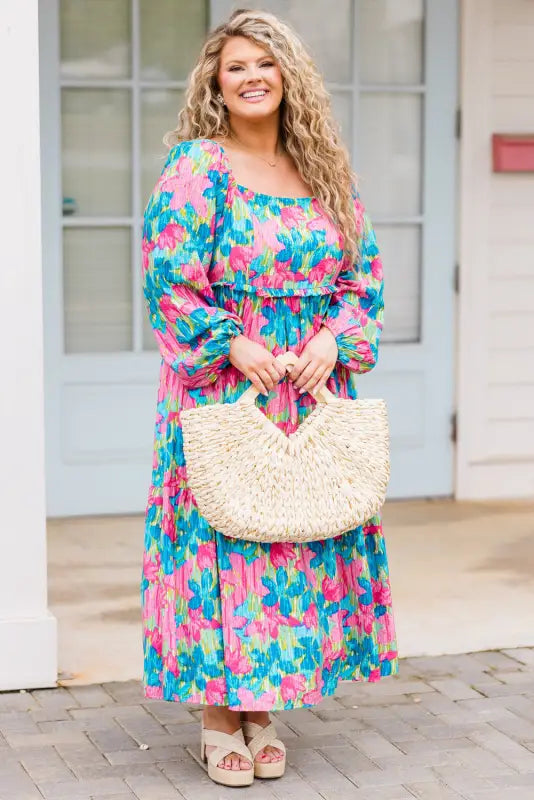 Floral serenity plus maxi dress