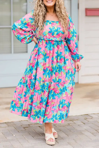 Floral serenity plus maxi dress