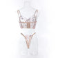 Floral sheer bustier corset set - sets