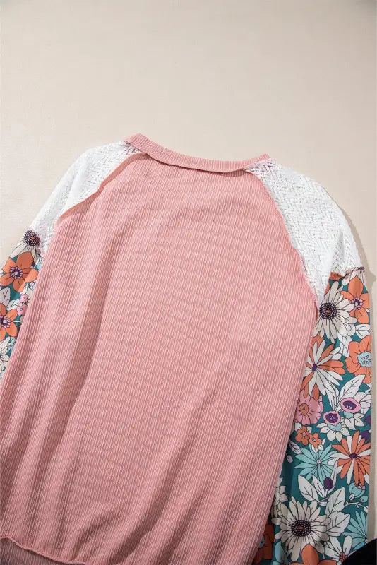 Floral sleeve textured blouse - blouses