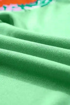 Floral Sleeve Top - Light Green Contrast Ricrac - Fashionfitz