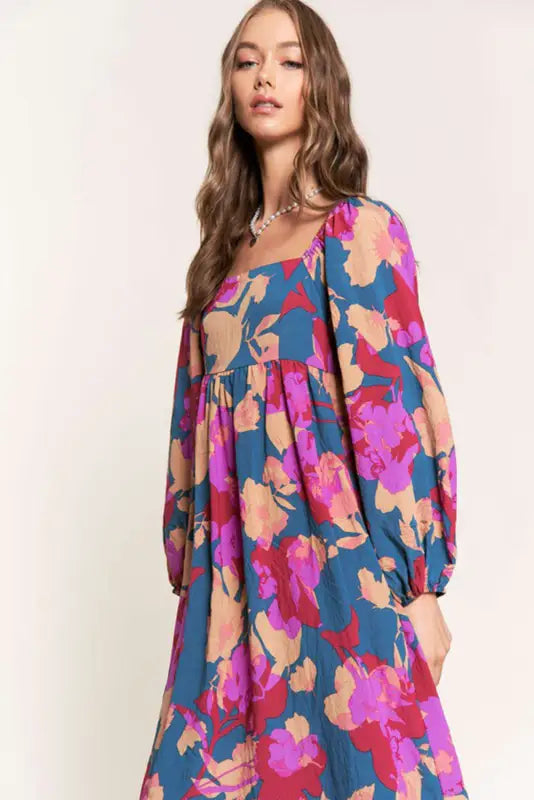 Boho floral ruffled maxi dress | retro charm | fashionfitz