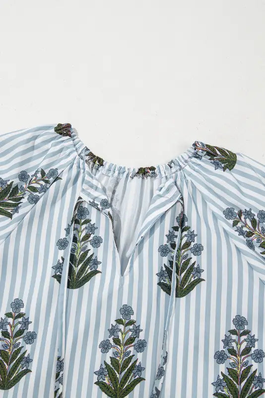 Floral stripe elegance blouse