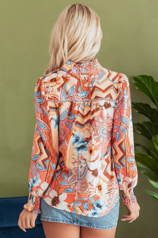 Floral sunset loose fit shirt - vibrant & relaxed