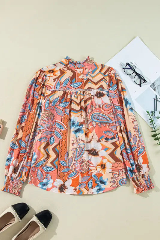 Floral sunset loose fit shirt - vibrant & relaxed