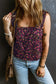 Floral tank top - rose boho frilled straps - tops