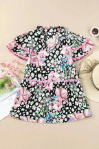 Floral Tiered Short Sleeve Blouse - Fashionfitz