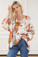 Multicolour floral print v neck babydoll blouse - blouses & shirts