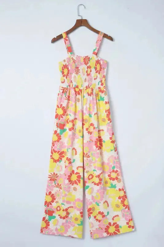 Floral Wide Leg Jumpsuit - Fashionfitz