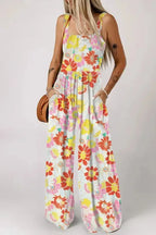 Floral Wide Leg Jumpsuit - Fashionfitz