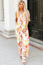 Floral Wide Leg Jumpsuit - Fashionfitz