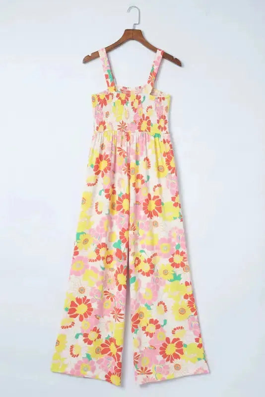 Floral Wide Leg Jumpsuit - Fashionfitz