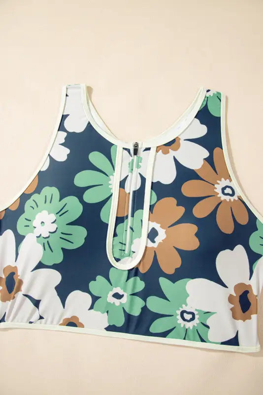 Floral zipped bikini - plus size by fashionfitz