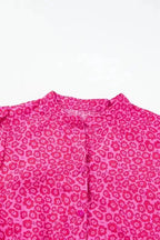 Flower Maxi Dress - Rose Red Mock Neck Puff Sleeve Tiered - Fashionfitz