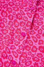 Flower Maxi Dress - Rose Red Mock Neck Puff Sleeve Tiered - Fashionfitz