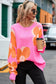 Flower pattern slouchy sweater - sweaters & cardigans