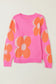 Flower pattern slouchy sweater - sweaters & cardigans