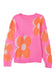 Flower pattern slouchy sweater - sweaters & cardigans