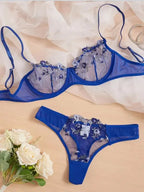 Flower Power 2 Piece Lingerie Set - Mesh - Fashionfitz
