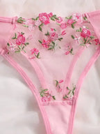 Flower Power 2 Piece Lingerie Set - Mesh - Fashionfitz