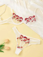 Flower Power 2 Piece Lingerie Set - Mesh - Fashionfitz