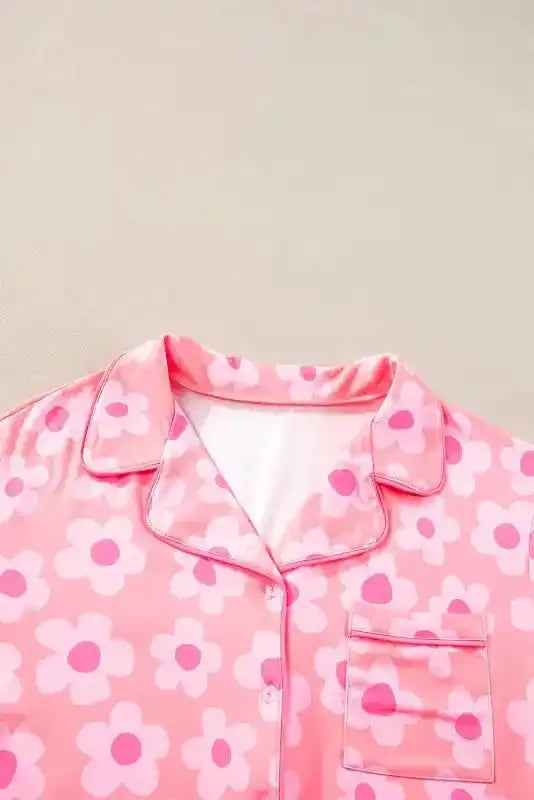 Flower Shorts Pajamas Set - Fashionfitz